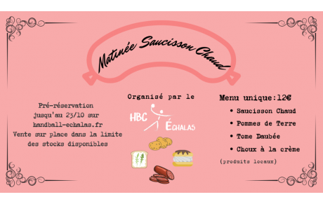 Pré-réservations matinée saucisson chaud