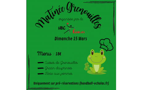 Matinée grenouilles du 15/03 !